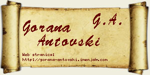 Gorana Antovski vizit kartica